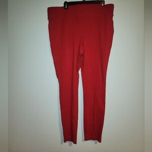 Red Straight Leg Pull On Bombshel Fit Ponte Pants